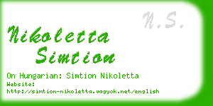nikoletta simtion business card